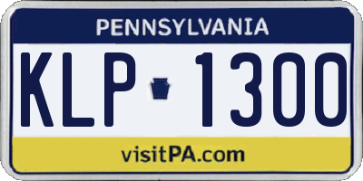 PA license plate KLP1300