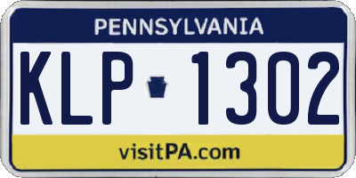 PA license plate KLP1302
