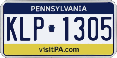 PA license plate KLP1305