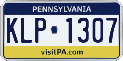 PA license plate KLP1307
