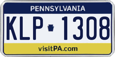 PA license plate KLP1308