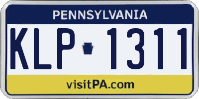 PA license plate KLP1311