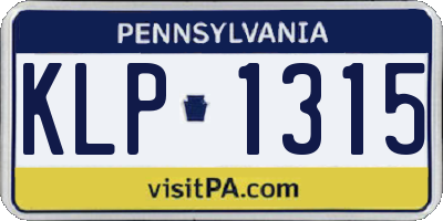 PA license plate KLP1315