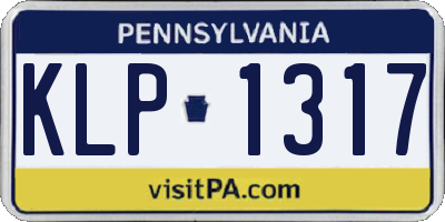 PA license plate KLP1317