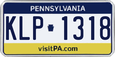 PA license plate KLP1318