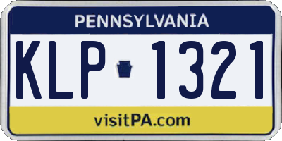 PA license plate KLP1321