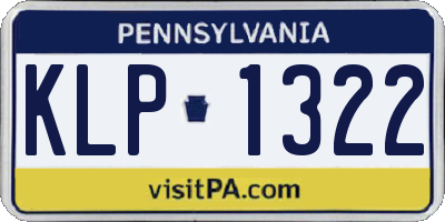 PA license plate KLP1322