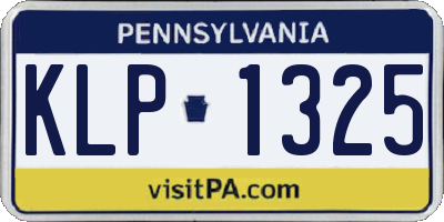 PA license plate KLP1325
