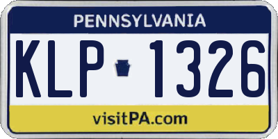 PA license plate KLP1326