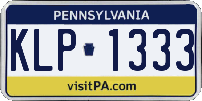 PA license plate KLP1333