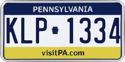PA license plate KLP1334