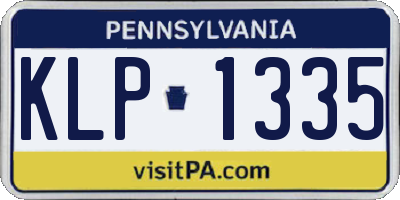 PA license plate KLP1335