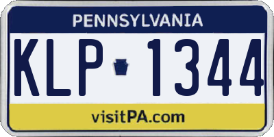 PA license plate KLP1344