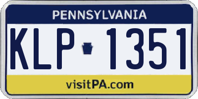 PA license plate KLP1351