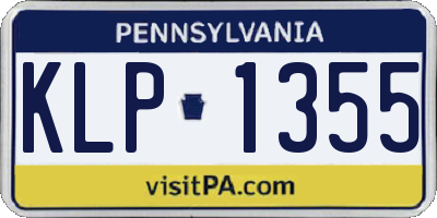 PA license plate KLP1355