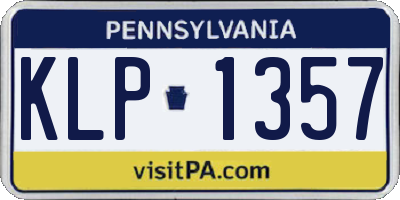 PA license plate KLP1357