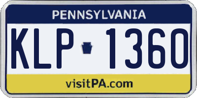 PA license plate KLP1360