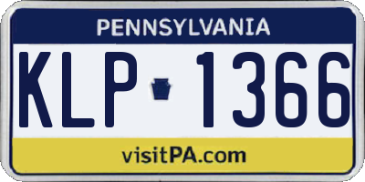 PA license plate KLP1366