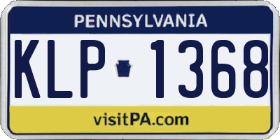 PA license plate KLP1368