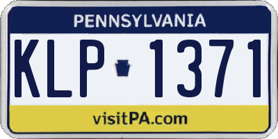 PA license plate KLP1371