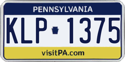 PA license plate KLP1375