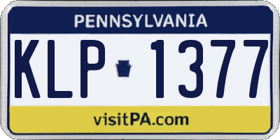 PA license plate KLP1377