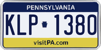 PA license plate KLP1380