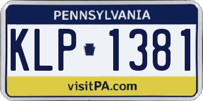 PA license plate KLP1381