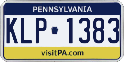 PA license plate KLP1383