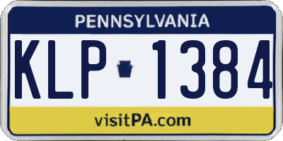 PA license plate KLP1384