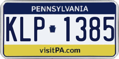 PA license plate KLP1385