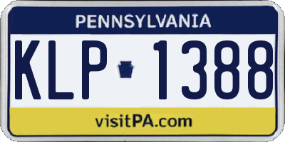 PA license plate KLP1388