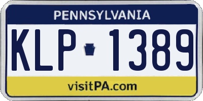PA license plate KLP1389