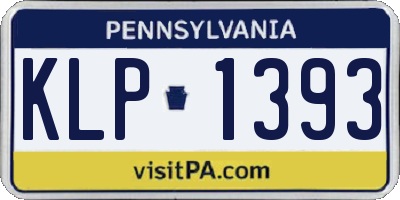 PA license plate KLP1393