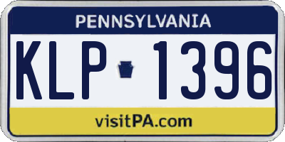 PA license plate KLP1396