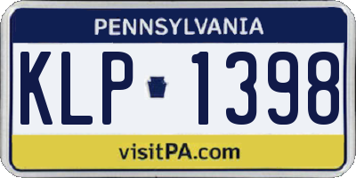 PA license plate KLP1398