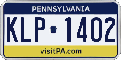 PA license plate KLP1402