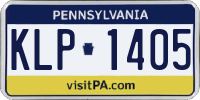 PA license plate KLP1405