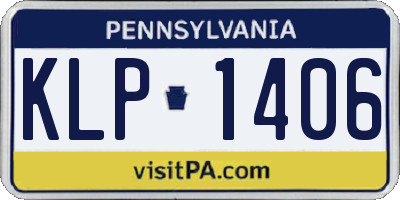 PA license plate KLP1406