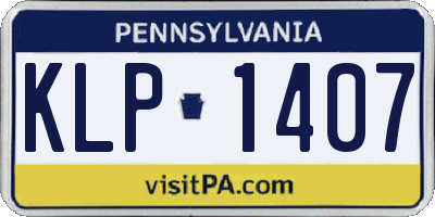PA license plate KLP1407