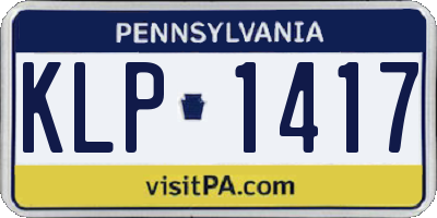 PA license plate KLP1417