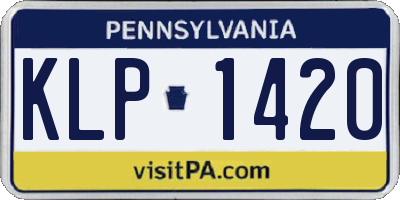 PA license plate KLP1420