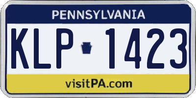 PA license plate KLP1423