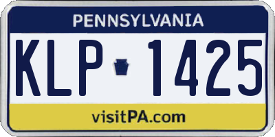 PA license plate KLP1425