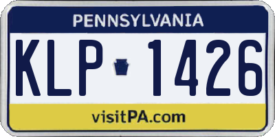 PA license plate KLP1426