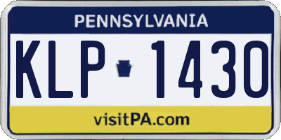 PA license plate KLP1430