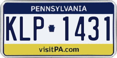 PA license plate KLP1431