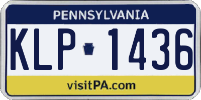 PA license plate KLP1436