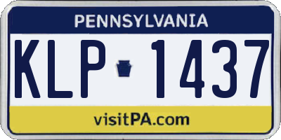 PA license plate KLP1437