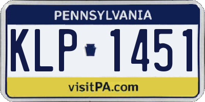 PA license plate KLP1451